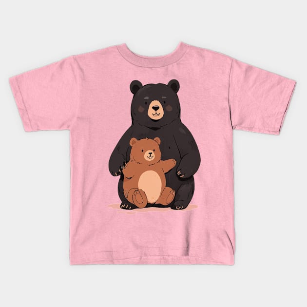 Bear and cub Kids T-Shirt by Javisolarte